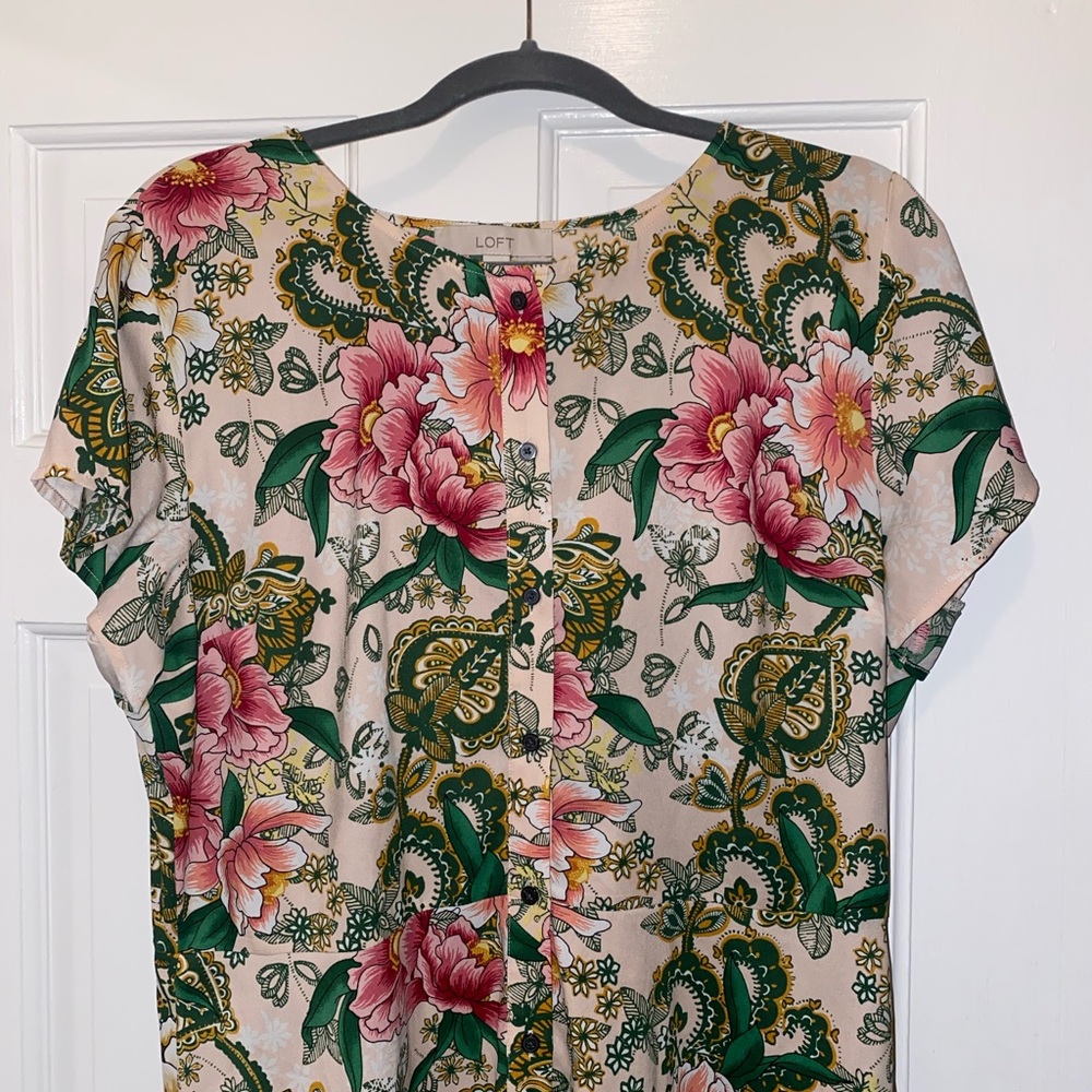 Ann Taylor Loft Floral Button Down Dress